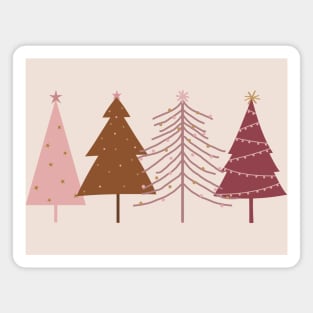 Pink Christmas Trees Design, Christmas Design for Ladies & Girls Magnet